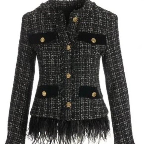 BOSTON PROPER Jackets & Blazers - BOSTON PROPER NWT Faux Feather Tweed Parisian Jacket – Size 8 – FREE SHIPPING